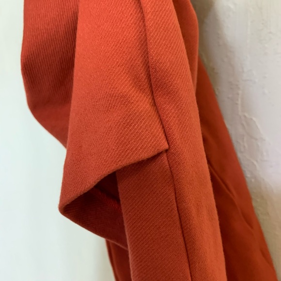 CAbi Orange Textured Career Pencil Mini Skirt With Pleat Overlay Detail Size 6 - Picture 4 of 13